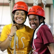 My mentor, Taylor and I about to tackle the ropes course.